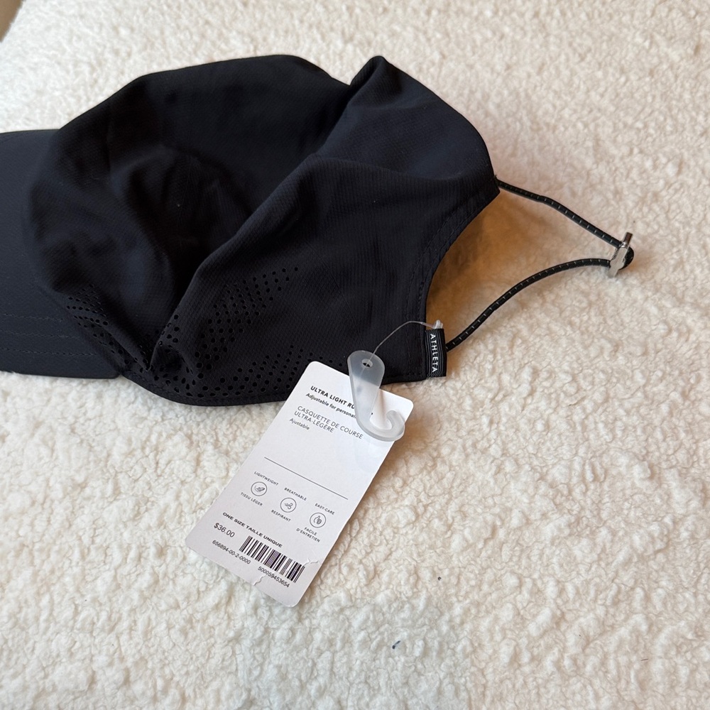 Athleta Black Adjustable Performance Cap NWT - image 5